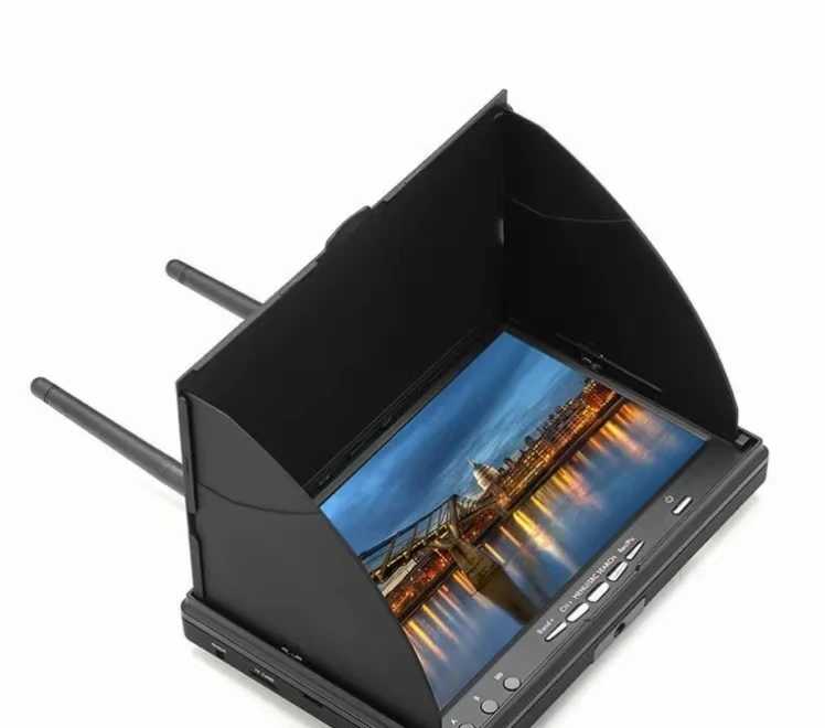 7-Inch LCD5802D 5.8G 40CH FPV Monitor for Multicopters Drones 800x480 Accessory DVR 2.4Ghz Built-in Battery Charger Included 0