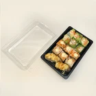Plastic Food Tray PS Take Out Clear Disposable Eco Friendly Plastic Food Packing Sushi Tray With Lid