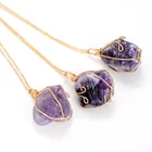 Raw Stone Jewelry Jachon Big Raw Crystal Pendant Necklaces Healing Stone Quartz Necklace For Women Jewelry