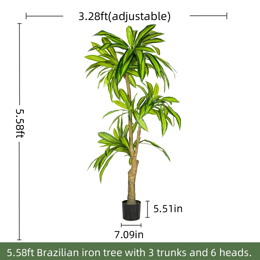 Artificial Simulated Dracaena Fragrans Plastic Decorative Green Tree for Home or Office Pot Decorative Christmas Garden Greenery supplier