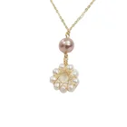 Charm Pearl Fashion Amazon 18K Gold Pendant Stone Charm Baroque Pearl Necklace