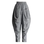Grey Stripe S/M/L/XL/2XL/3XL/4XL Summer Women's Ladies Trousers