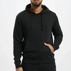 Oem Blank Black Hoodies OEM Custom Your Logo 65%Cotton 35%Polyester Slim Fit Blank Black Manly Hoodies