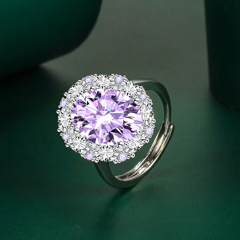 Hot Sale Shiny Emerald Gemstone Zircon Open Finger Ring Women Adjustable Cz Knuckle Ring For Wedding Gift