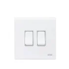 2 1 Switch Switches 16A 250V 2 Gang 1 Way Light Switch White Electrical Switch Socket CE Affordable Wall Switches