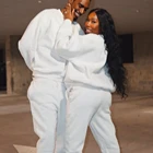 Hoodies Custom Logo Women Causal 2 2 Pieces Clothing Oversize Crop Hoodies And Jogger Sets For Ladies