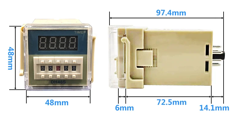 product professional manufacturers provide programmable dh48s time relays with dc12v sockets miniature protective sealed 3 years 100g-6