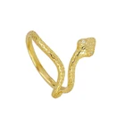 Women Snake Ring 18K Gold Plated Vintage Women S925 Silver Adjustable Snake Jewelry Open Finger Ring