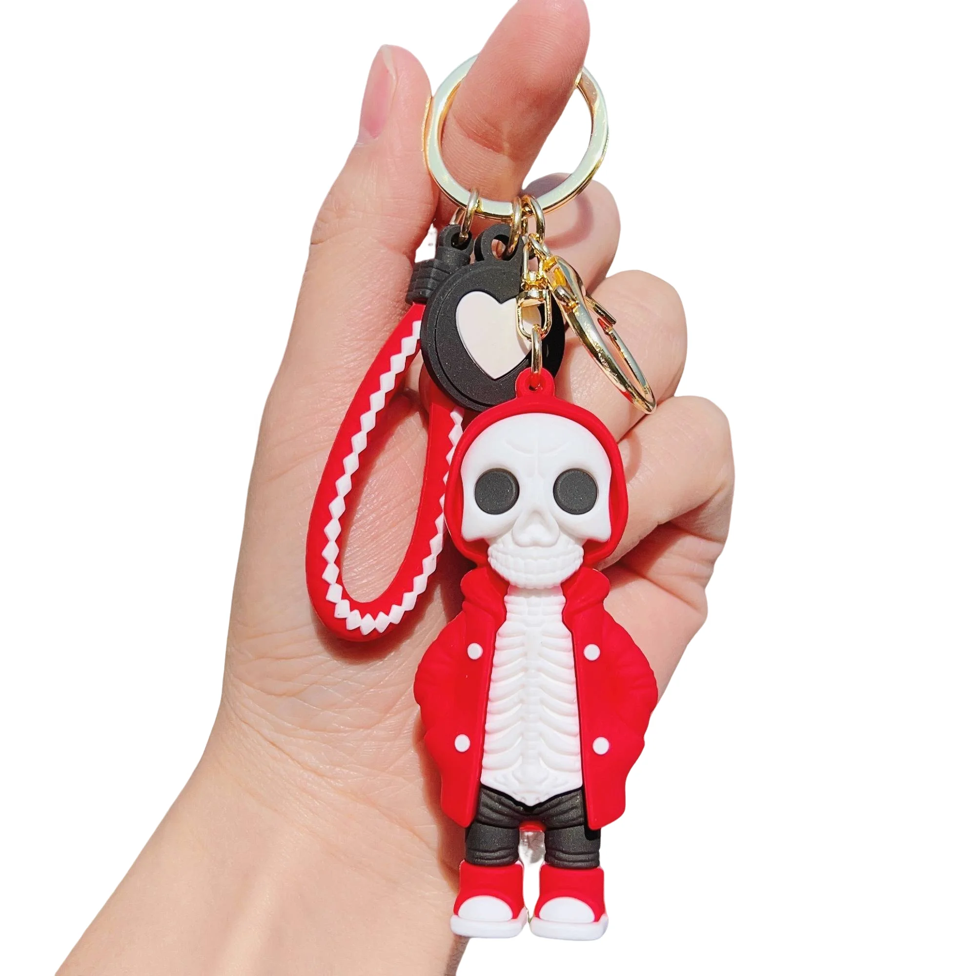 Factory wholesale creative Scary SkullHead doll key chain delicate Car pendant bag key ring small gift plastic key chains