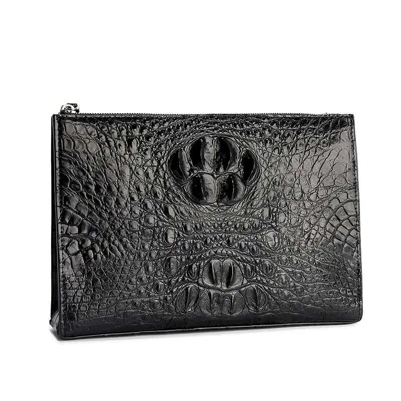 Exotic High Quality Men Genuine Crocodile Skin Clutch Bag Stylish Office Bags for Men