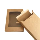 Box Brown Foldable Kraft Paper Transparent PVC Window Gift Box Mobile Phone Case Packaging Shipping Mail Boxes