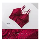 Strap Bra Different Color Lace Pattern Triangle Cup Sexy String Strap No Steel Ring Bra Underwear