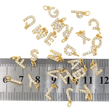 DIY Jewelry Custom 18k Gold Plated Pendant cz Initial Letter Pendants Initial Letter Alphabet Pendant Charms For Jewelry Making