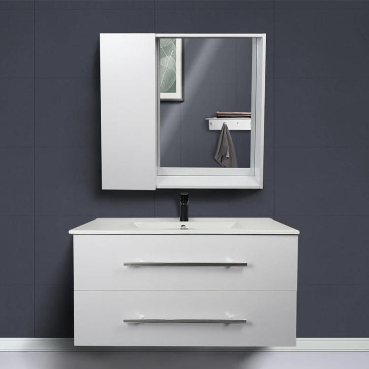 Hot Selling Modern European Single Door Wall Mounted Bathroom Vanity Mirror Cabinet MDF Material for Home or Hotel Use factory