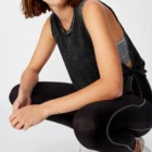 100% 100% Cotton Acid Washed Sleeveless Wholesale Women Gym Crop Top Tank Tops