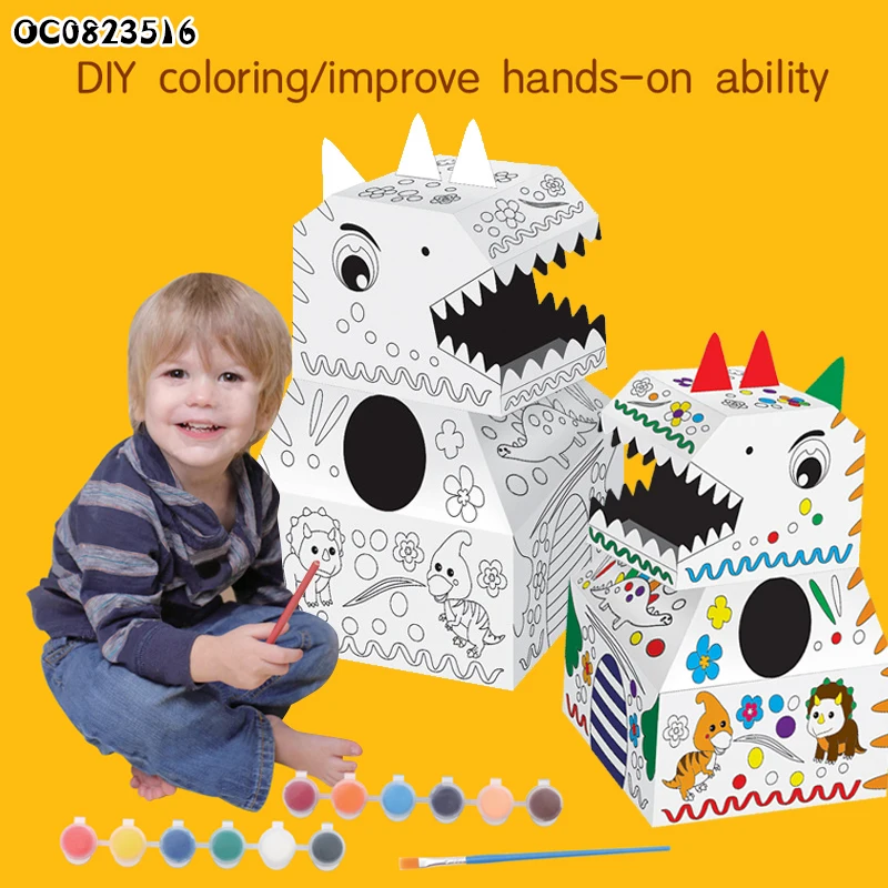 Educational toys kids doodle painting diy cardboard toys 3d animal for sale