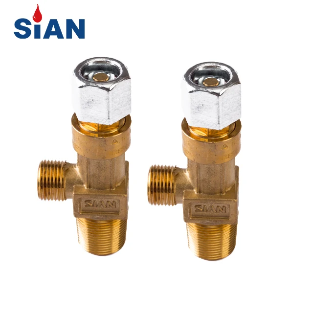 Sian Safety Industrial Gas Cylinder Valve O2 N2 Flapper Type Brass