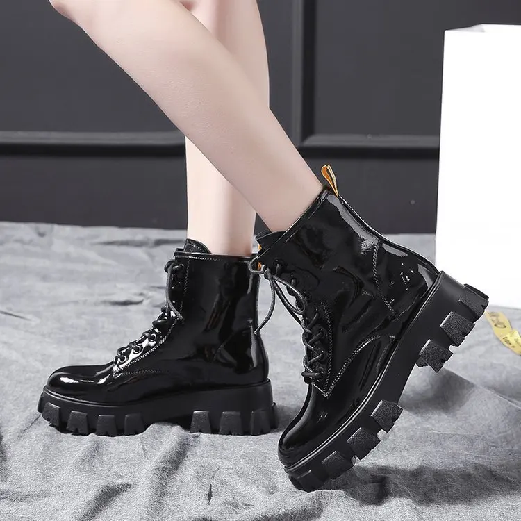 lace up heeled military boots women's