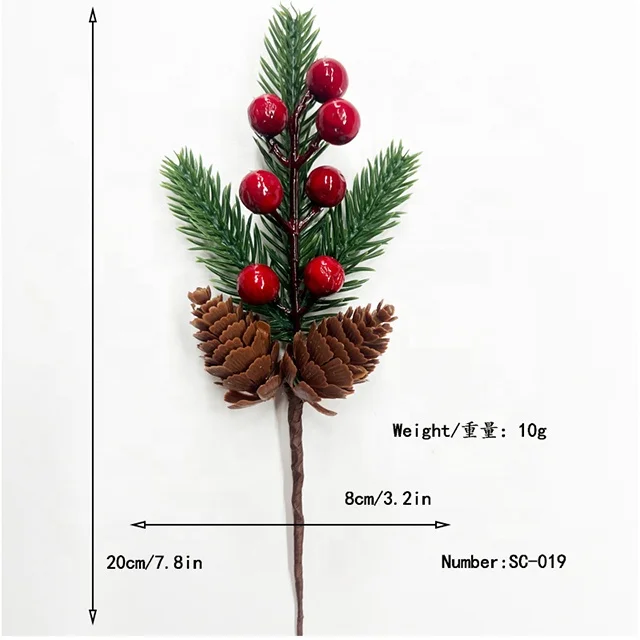 christmas Artificial pine spray picks branches assorted pine sprays with berries pine cones Christmas floral picks decoration