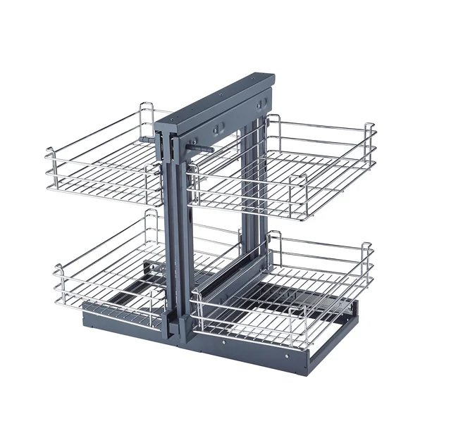 Metal Sliding Drawer Basket Organizer Kitchen Unit Accessories Large Multiple Heavy Duty Tableware Rack