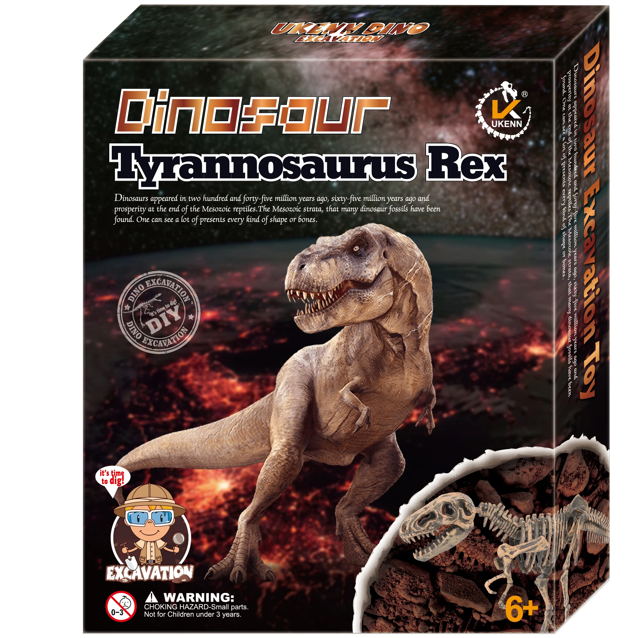 Dinosaur Excavation Kit Dig Your Own History Skeleton Model Kids Science Toy 