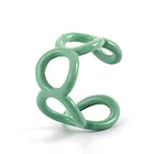 Index Finger Rings INS Colorful Open Hollow Metal Geometric Index Finger Fashion Adjustable Rings Women