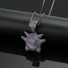 Pendant Gengar Pendant Necklace With Zircon Inlaid Hip Hop Necklace