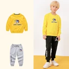 Autumn OEM ODM Fashion Spring Autumn Cotton Kids Boys Pullover Hoodies Cartoon Children Boys Hoodies Set