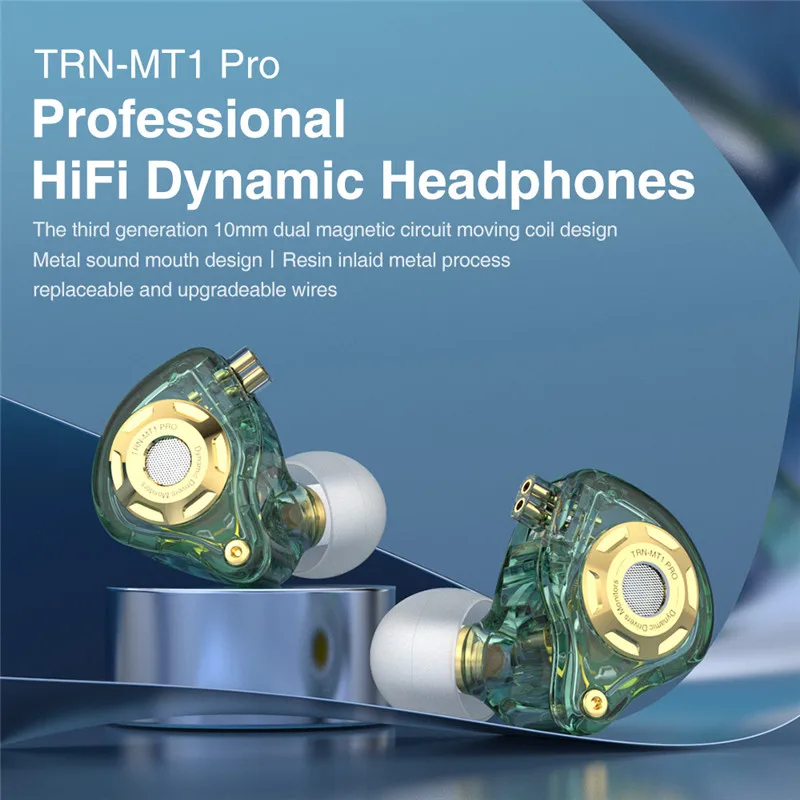 TRN MT1 PRO Drive HiFI 1DD Dynamic Bass Running Sport In Ear Earphones with Mic