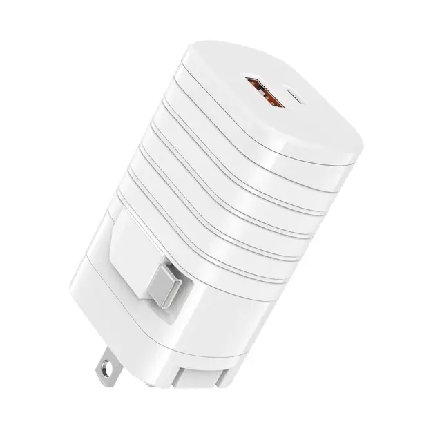 2025 new products UUTEK i30 US Standard 40W Wall Plug Charger with Type-C Cable Built-in USB C and USB A Ports Phone Charger