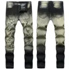 Jeans 2021 Custom Logo Black Ripped Skinny Jeans Men Washed Skinny Jeans Stretch Men