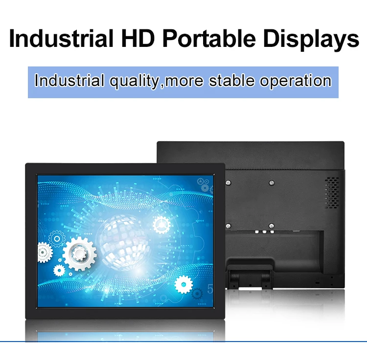 Factory 15" Industrial Monitor POS CCTV Touch Screen TFT LED Display VESA Wall Desktop HMI VGA Monitor