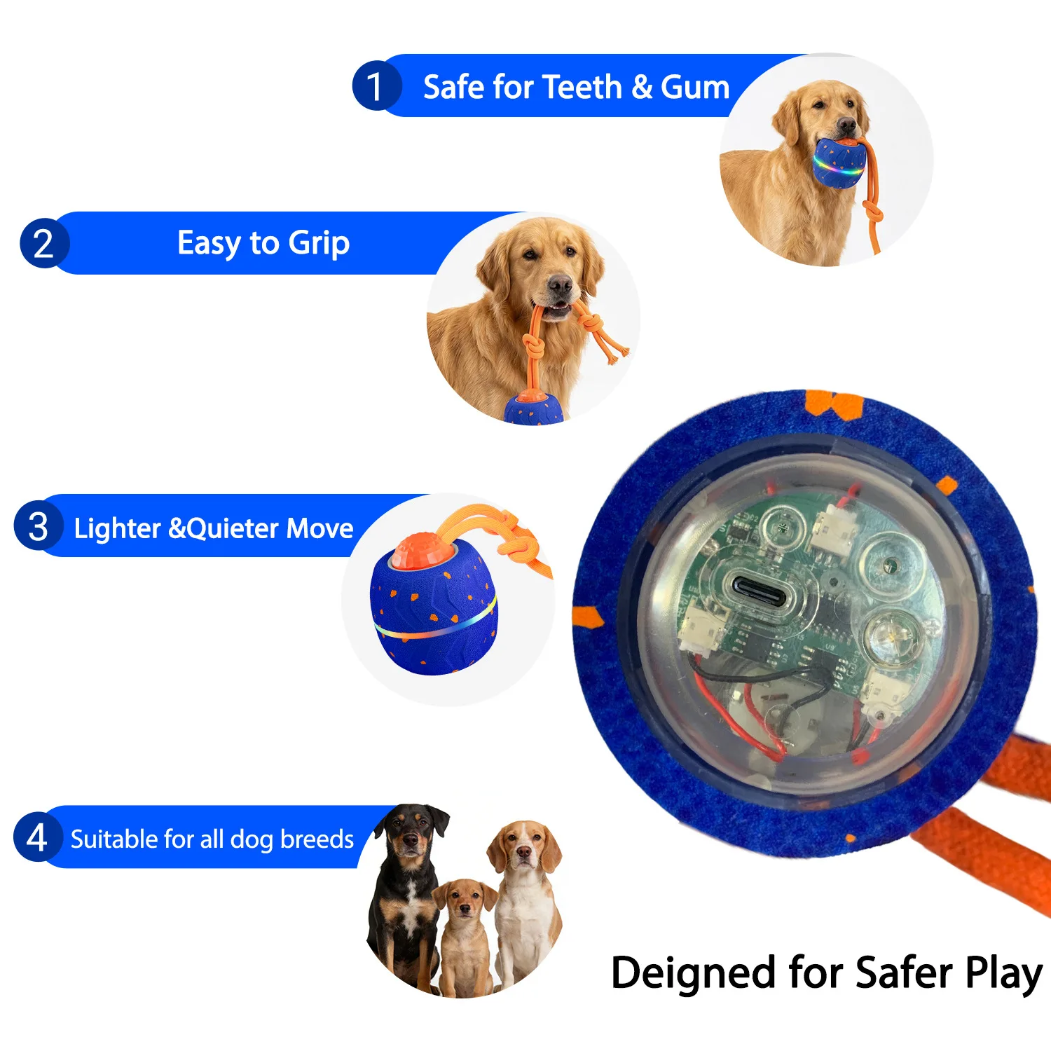 Hot E-TPU Pet Toy Ball Light up Sound Interactive Bouncing Ball Durable Chew Toy for Dogs Self Play Boredom Relief Pet Products details