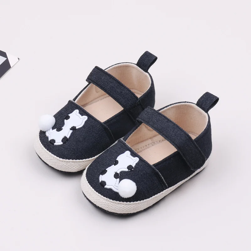 Spring Autumn Summer Denim Material Soft Sole Newborn Infant Baby Girl Shoes 2024 manufacture