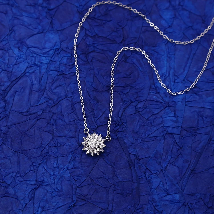 018N5 Xuping zirconium necklace female korean fashion single diamond hanging lock chain birthday gift