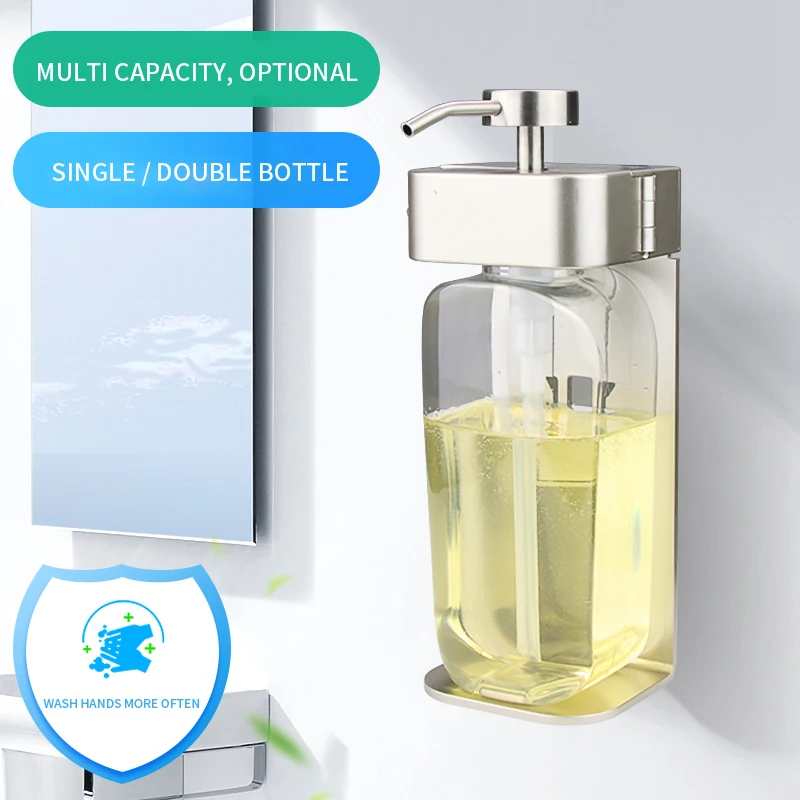 Double Hanging Shower Gel Dispenser & Simplicity Hand Soap Dispenser Bottle & Liquid Soap Plastic Bottle For Hotel