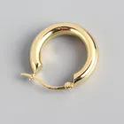 Sterling Hoop Earrings SP Trendy 925 Sterling Silver Hoop Earrings Simple New 925 Silver Hoop Earrings