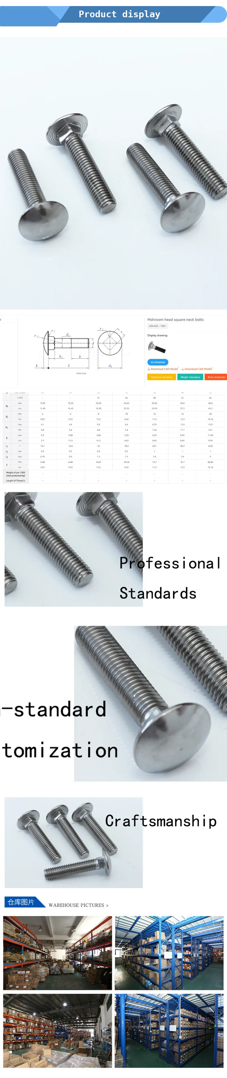 Din603 Metric Nuts And Bolts Set External Hex Nuts Washers And Bolts