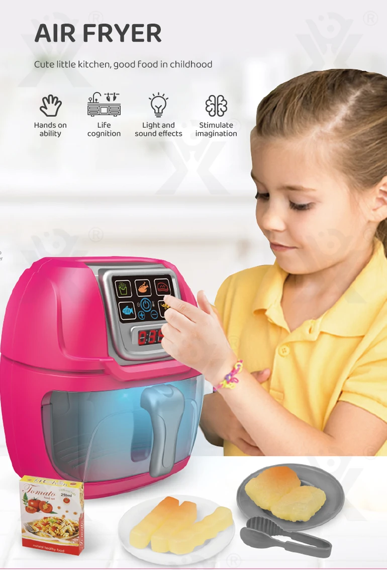 Chengji children toys low price plastic toy kitchen household appliances kids role play air fryer toy for kids