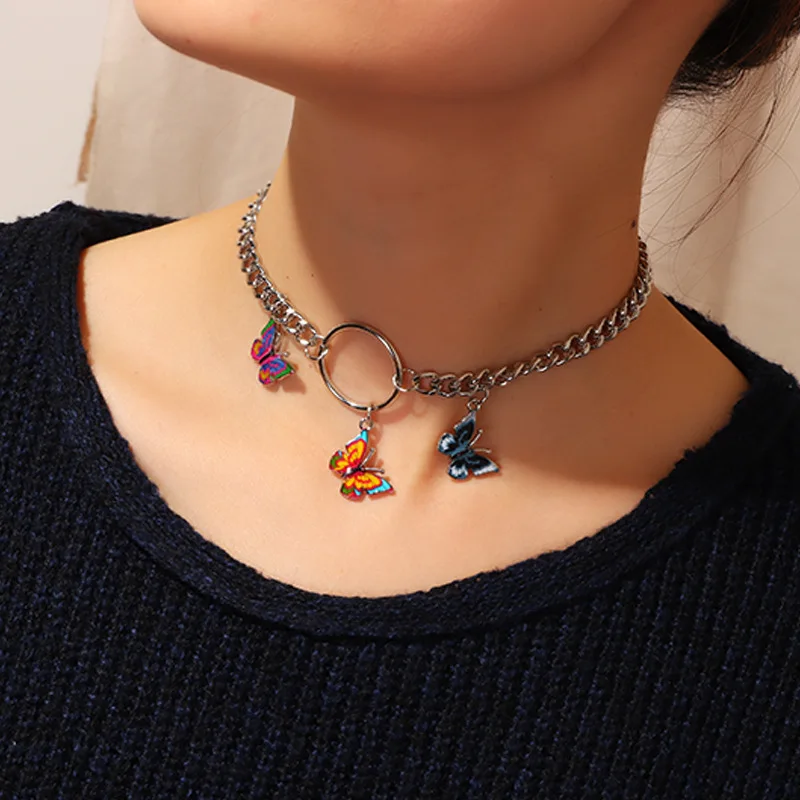 colourful butterfly necklace