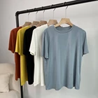 New 21 New Style Cupro Basic Round Neck Ladies Short-sleeved T-shirt Multicolor