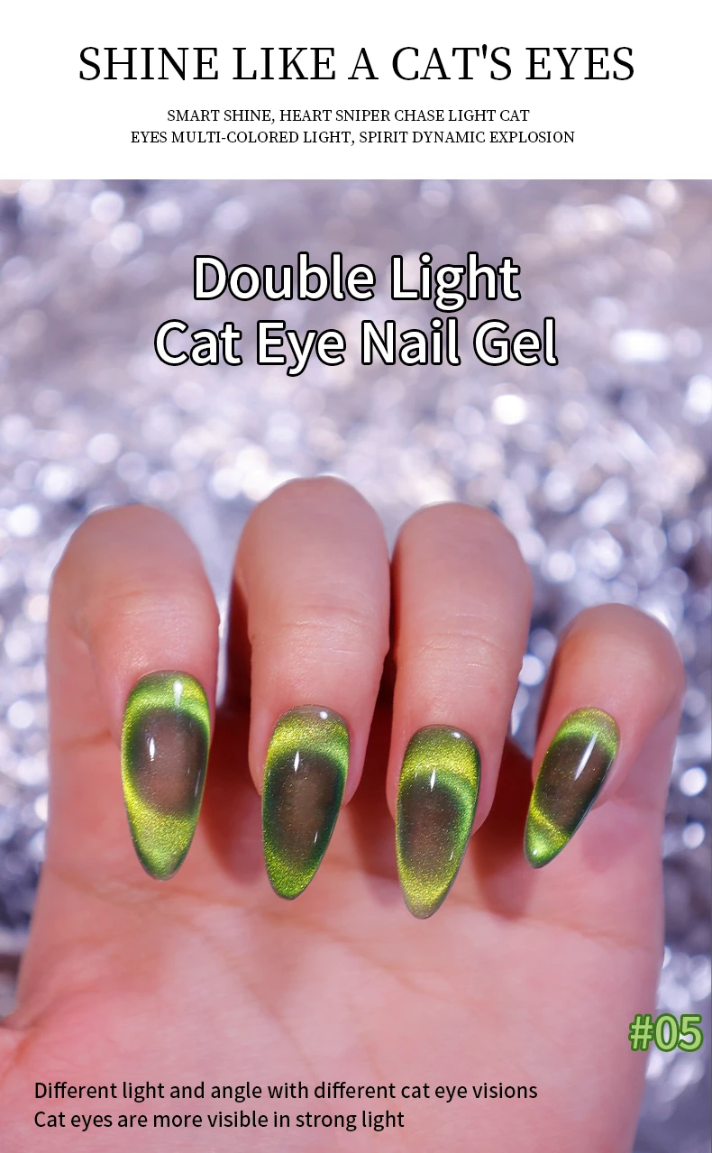 New Double Light Water Light Cat S Eye Gel 5d Chameleon Cat Eye Nail