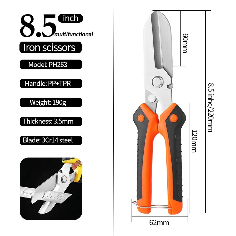 Sheet metal cutting scissors