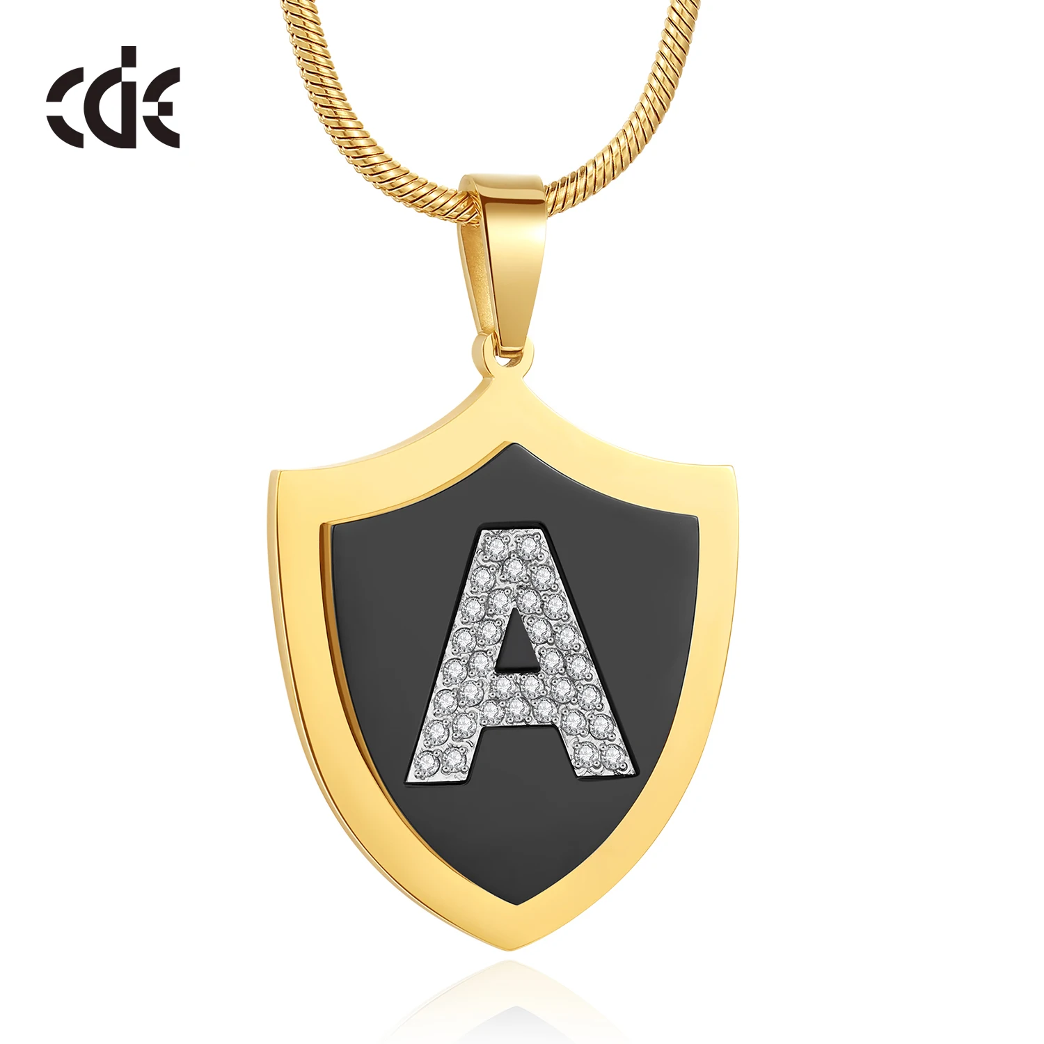 CDE N2064 Fashion Copper Alloy Jewelry Zircon Necklace Wholesale Gold Plated Letter Pendant Necklace For Gift