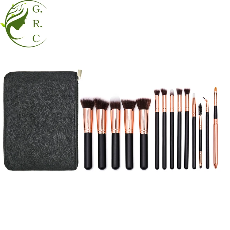 Manufacturer Du Care Big Professional Buy Gothic Pac Rose Gold Kabuki Cosmetic Make-Up Brushes 14 Pcs Makeup Brush Set