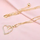 Women Jewelry New Custom Gold Plated Zircon Initial Heart Alphabet Letter Necklace Women Jewelry