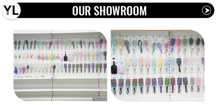 High Quality Black ABS Antistatic Rib Comb Salon Curly Hair Brush Set with Plastic Handle Custom Logo Home Use supplier