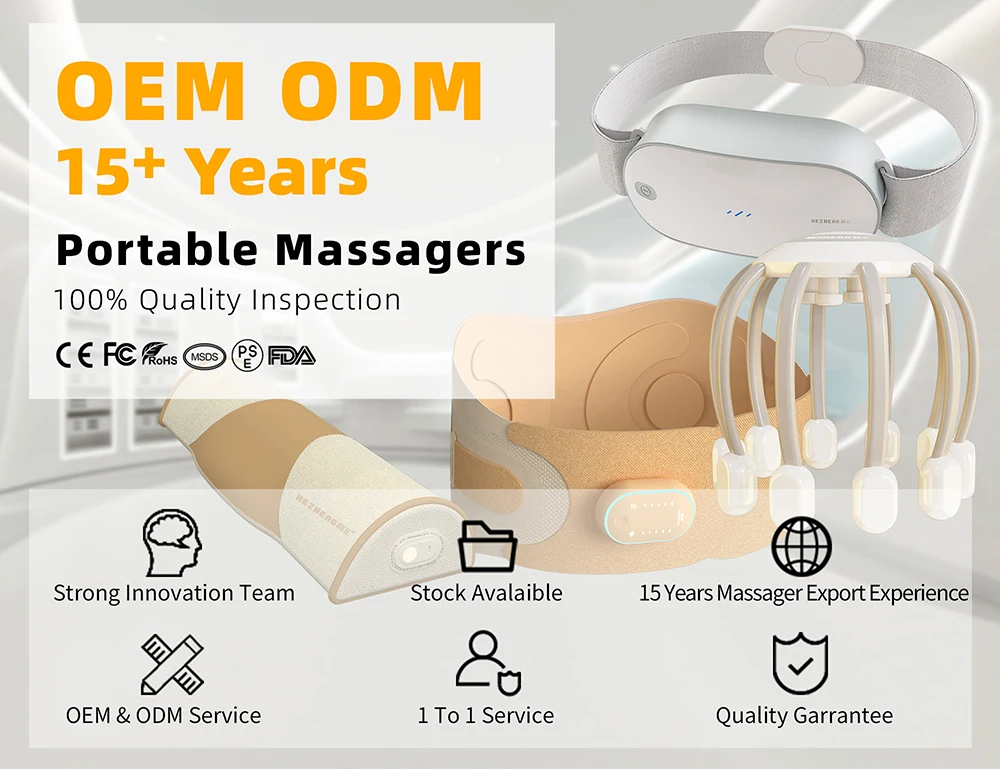 2024 New Design Hot Compress Neck & Shoulder Massage Equipment 5D Rotation Kneading Cervical Massage Pillow Deep Tissue Relax