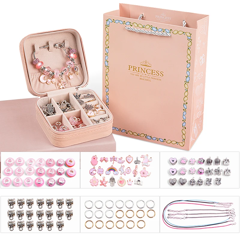 Cartoon Children's Creative Diy Bracelet Holiday Gift Box Set Charm Bracelet Making Kit For Girls