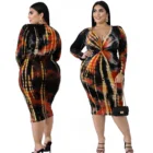 Casual Casual Plus Size Fashion V-neck Printed Casual Sexy Womens Dresses 2021